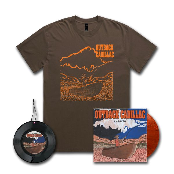 Outback Cadillac - Recycled Vinyl & Tee Bundle with Air Freshner